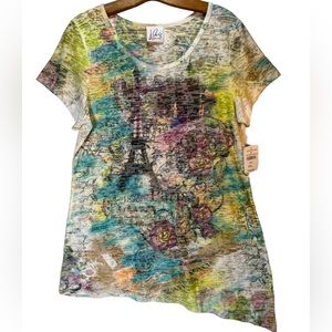 ⭐️ 4/$25 Women's Soft Tunic T-Shirt - Bias-Cut Asymmetrical Hem Tee NWT Size: 2X